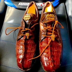 COPY - Leather and croc skin casual shoes
